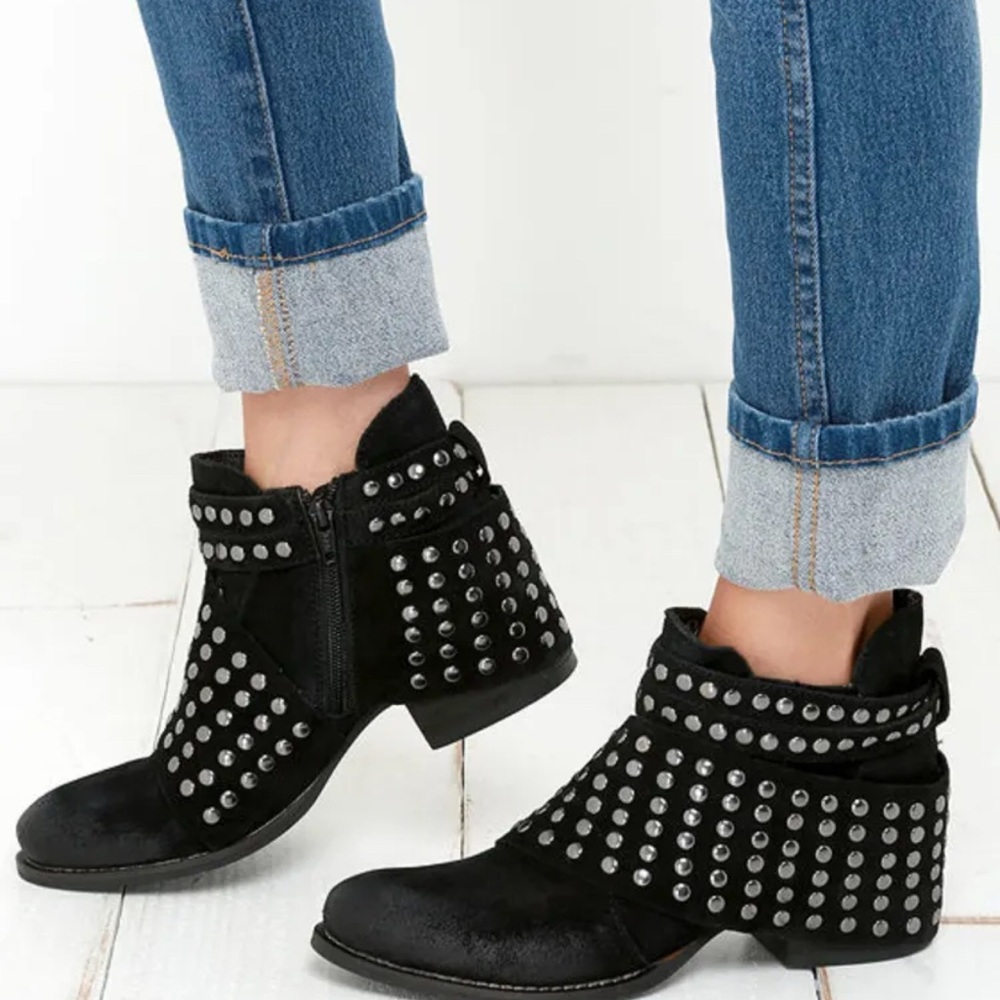 Matisse Black Studded Ankle Booties
